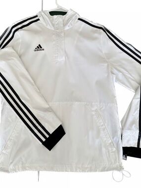 Adidas Windbreaker Hoodie with Half Zip: S